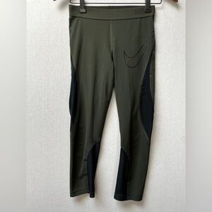 Nike Pro Olive and Black Athletic Mesh Legging Pants Sz S